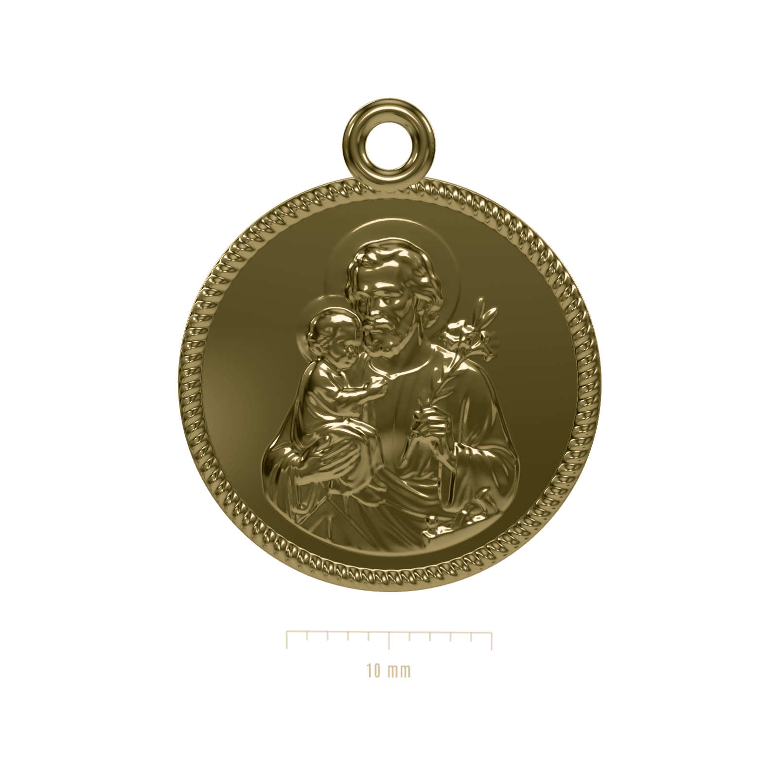 Médaille de saint Joseph Grènetis, aperçu 3D